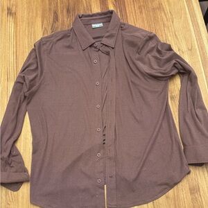 32 Degrees Men's Long Sleeve Button-Up Shirt in Brown